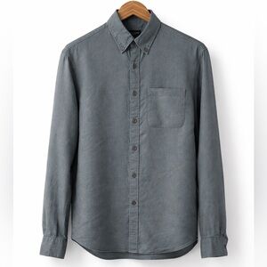 Club Monaco 100% Linen Slim Fit Button Down Shirt Men’s Small Blue Gray